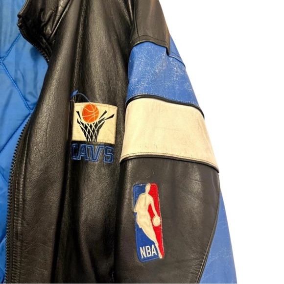 1980s Pro Player Cleveland Cavaliers XL NBA Wilsons Leather Jacket Color Block - Picture 4 of 8